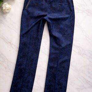 Banana Republic Logan Floral Navy Dress Pants Women Size 2S Petite NWT Elegant